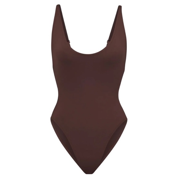 NWT SKIMS Scoop Neck One Piece Swimsuit size XL In Cocoa - Picture 4 of 8